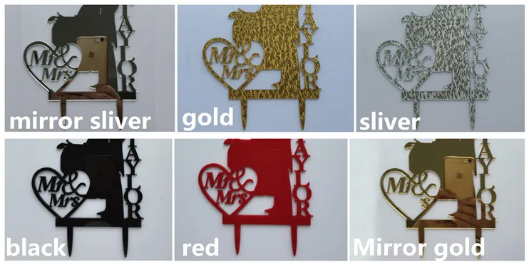 Индивидуальный Свадебный силуэт торт Топпер уникальный свадебный украшение