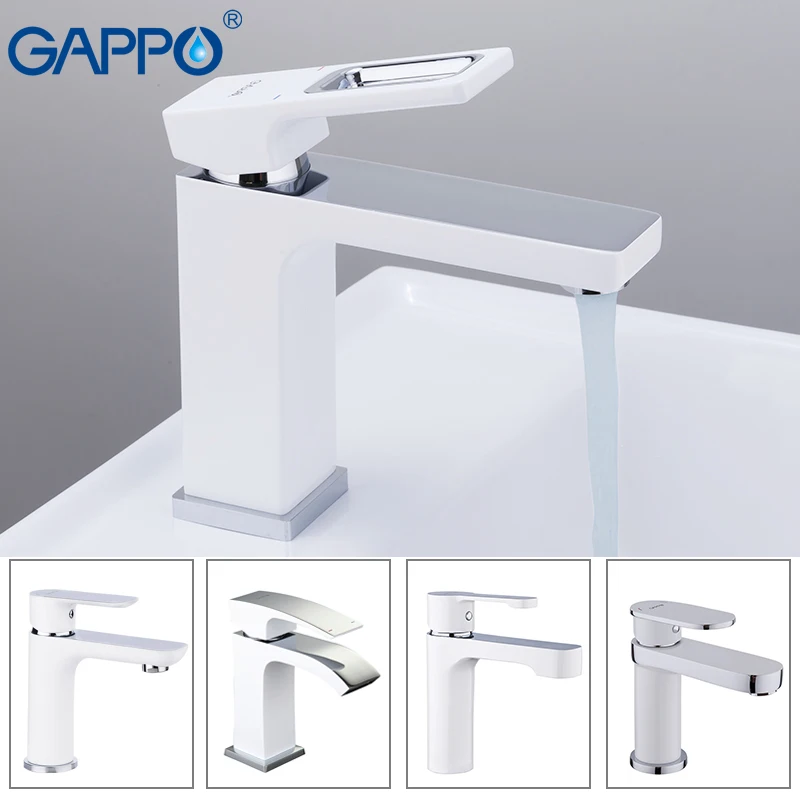 GAPPO смеситель для раковины белый латунный Смеситель ванной комнаты