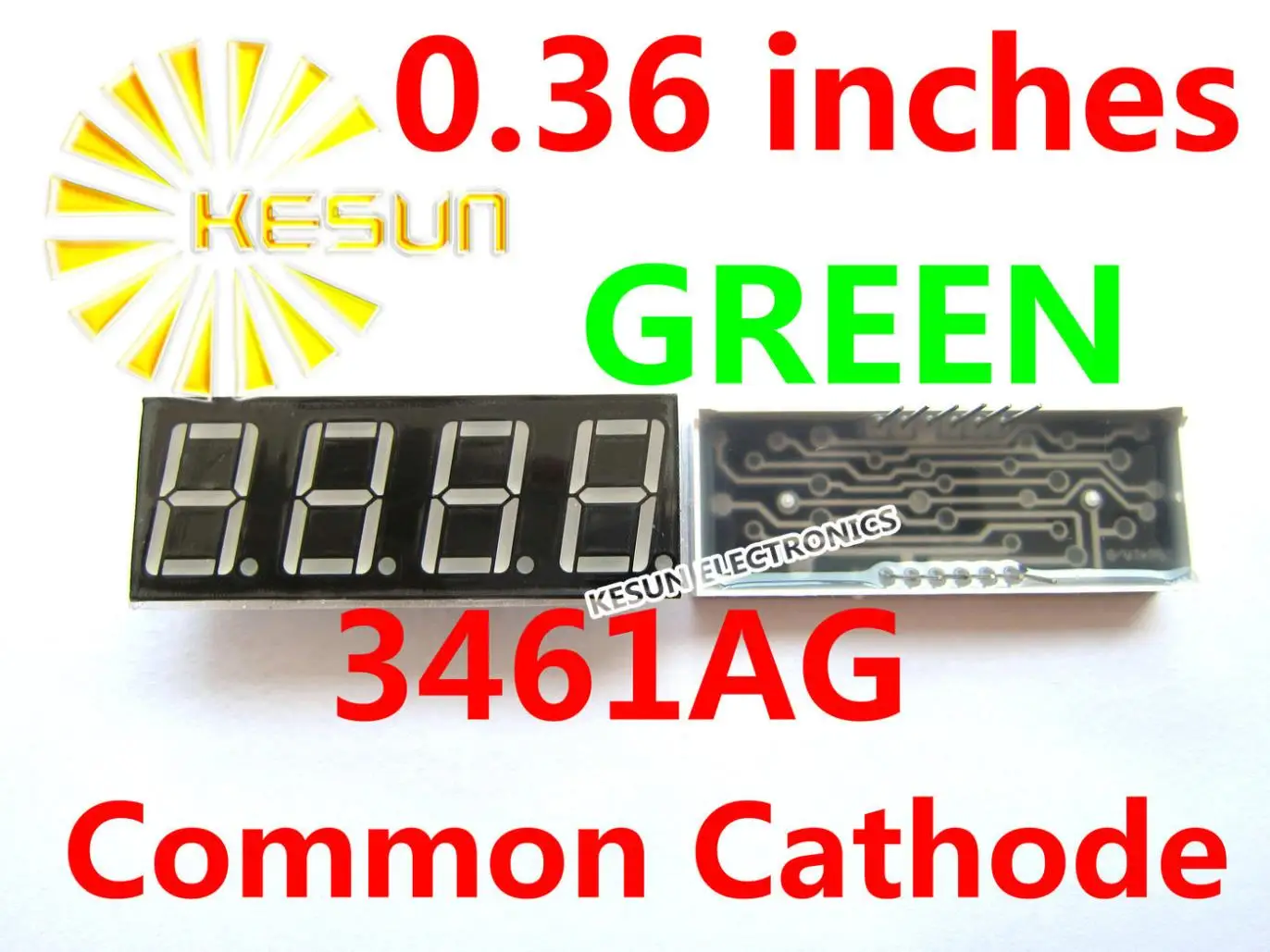 

50PCS x 0.36 inches Green Red Blue Jade Green Common Cathode/Anode 4 Digital Tube 3461AG 3461AGG 3461AB LED Display Light Beads