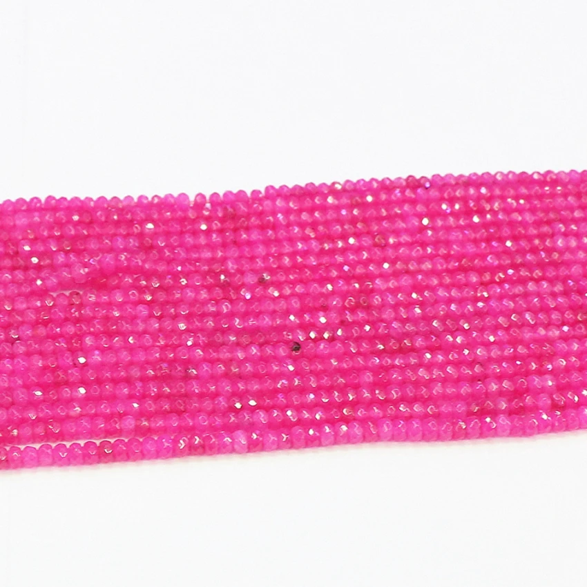 Бисер из розового или Красного Натурального Камня диаметр 2х4 мм граненный Абак