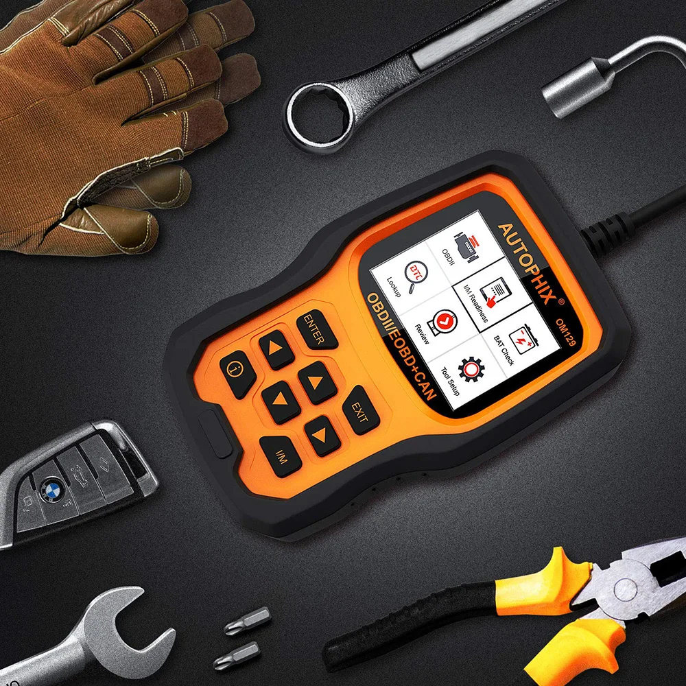 Autophix OM129 OBD2 сканер универсальный инструмент диагностики автомобильной инструменты двигатель Батарея автомобильный диагностический инструмент