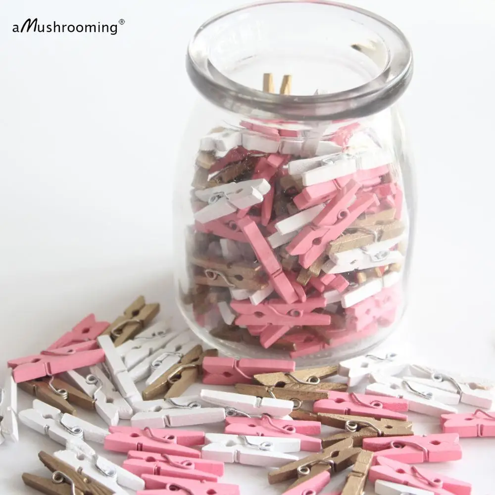 pinkgoldwhite Микки Минни Маус Мини-прищепки 25+ Микс-красные мини-прищепки, черно-желтые белые мини-прищепки для мыши День Рождения Вечеринка Детский душ свадьба Deocr - Цвет: pinkgoldwhite