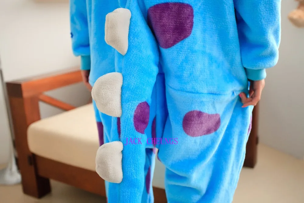 Kigurumi monster sulley Sullivan, Пижама-комбинезон для взрослых, костюм с мультяшными животными, Пижама унисекс, одежда для сна, одежда для вечеринок