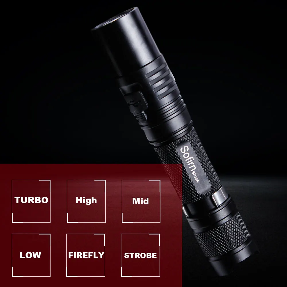 Sofirn SP30A мощный светодиодный фонарик Перезаряжаемый USB 18650 Cree XPL 1000LM фонарь 6