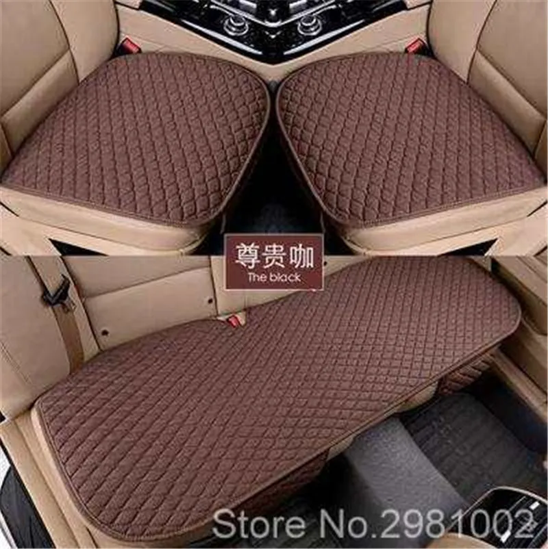 coffee rear 1 piece Чехол для сиденья автомобиля, четыре сезона, передняя и задняя льняная подушка, дышащий протектор, коврик, автомобильные аксессуары, универсальный размер - Название цвета: coffee rear 1 piece