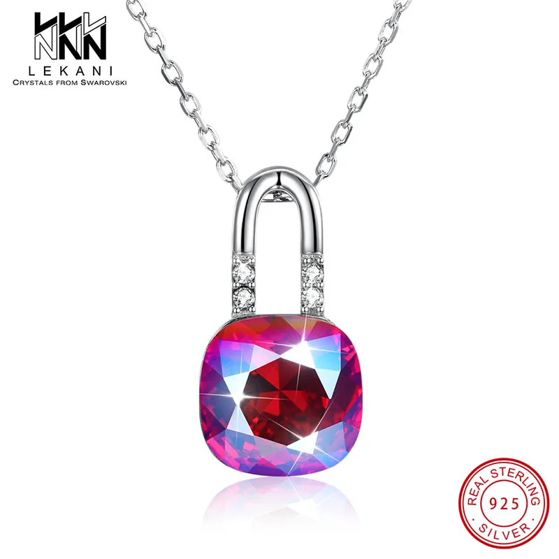 Женский кулон с кристаллами Swarovski LEKANI большие стразы в форме замка серебро 925