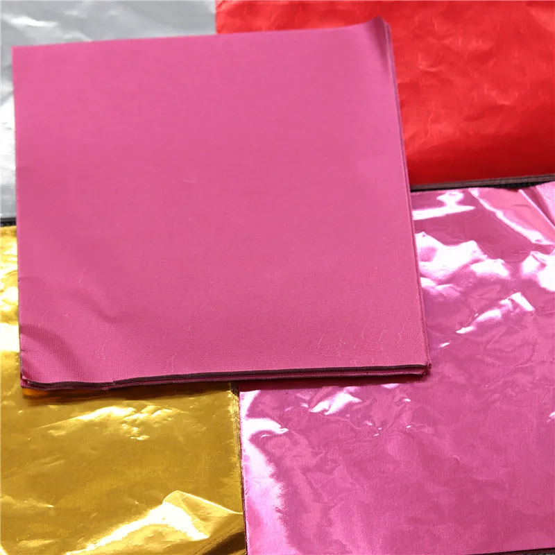 Золотая шоколадная алюминиевая фольга бумажные обертки 4 дюйма квадратные