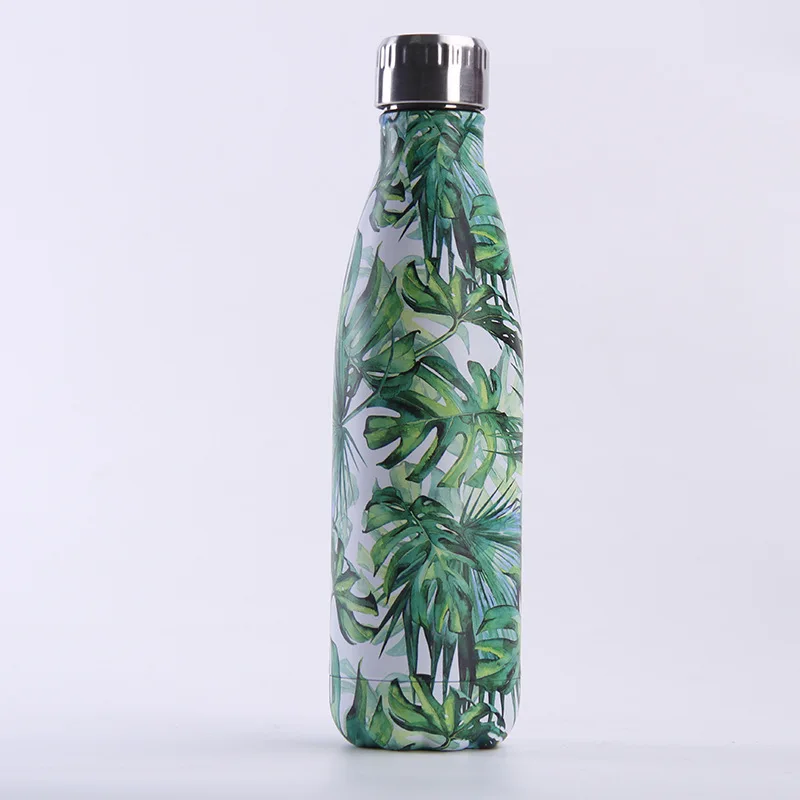 Цветочная BPA бутылка для воды, бутылка для напитков, пива, чая, кофе, термос, бутылка из нержавеющей стали для путешествий, спорта, тренажерного зала, вакуумная Изолированная чашка