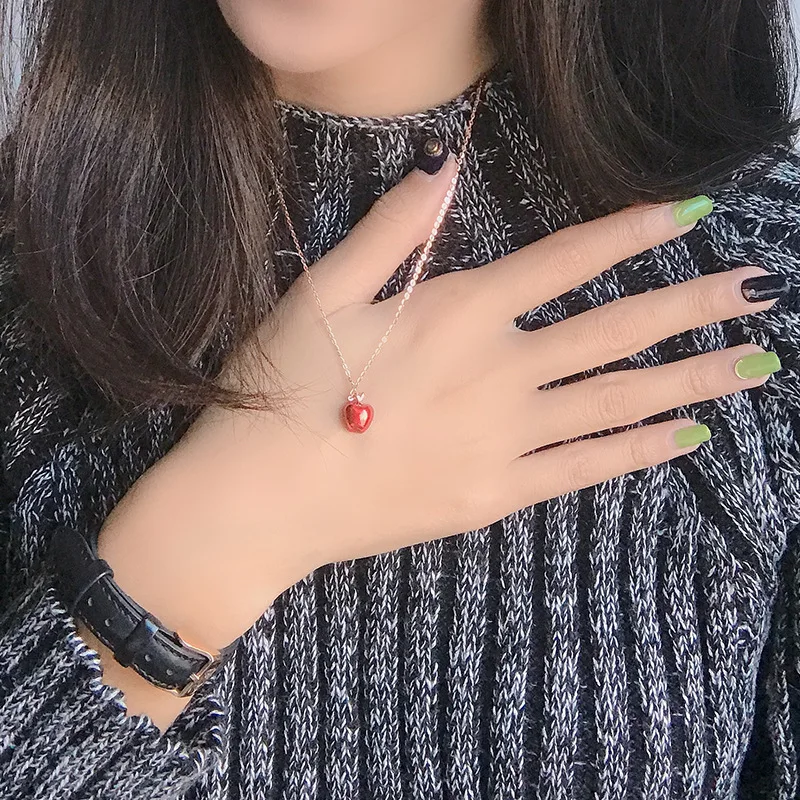 S925 Серебро новый Jewelry яблочное ожерелье женский Дикий ключицы цепи канун