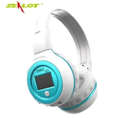 Zealot B570 Bluetooth наушники складные Hi-Fi стерео беспроводные наушники с ЖК-дисплеем экран гарнитура FM радио Micro-SD слот - Цвет: Синий