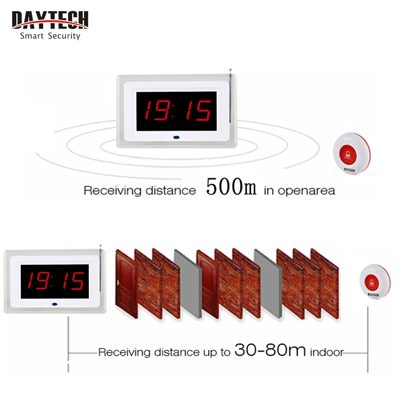 DAYTECH Coaster пейджер Ресторан очереди пейджинговый передатчик 433 МГц услуги вызова системы кнопка вызова
