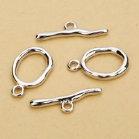 5pcslot silver color end fastener clasps irregular ot shape clasps for bracelets copper connectors diy necklace jewelry making