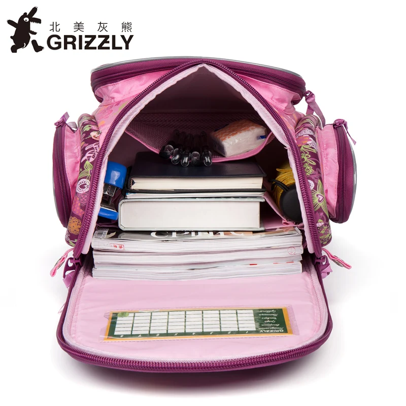 GRIZZLY новинка 2019 модная детская школьная сумка с милым медведем из мультфильма для