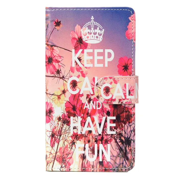 Fashion PU Leather Flip Print Wallet Case For Senseit T250 Cover Book 5.2&quot Ultra-thin Phone | Мобильные телефоны и