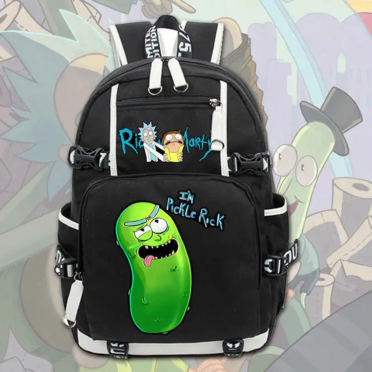 Rick 01 Аниме Рик и Морти рюкзак черный ноутбук дорожные сумки рюкзак сумки для школьников и студентов Bookbag Otaku подарки - Цвет: Rick 01