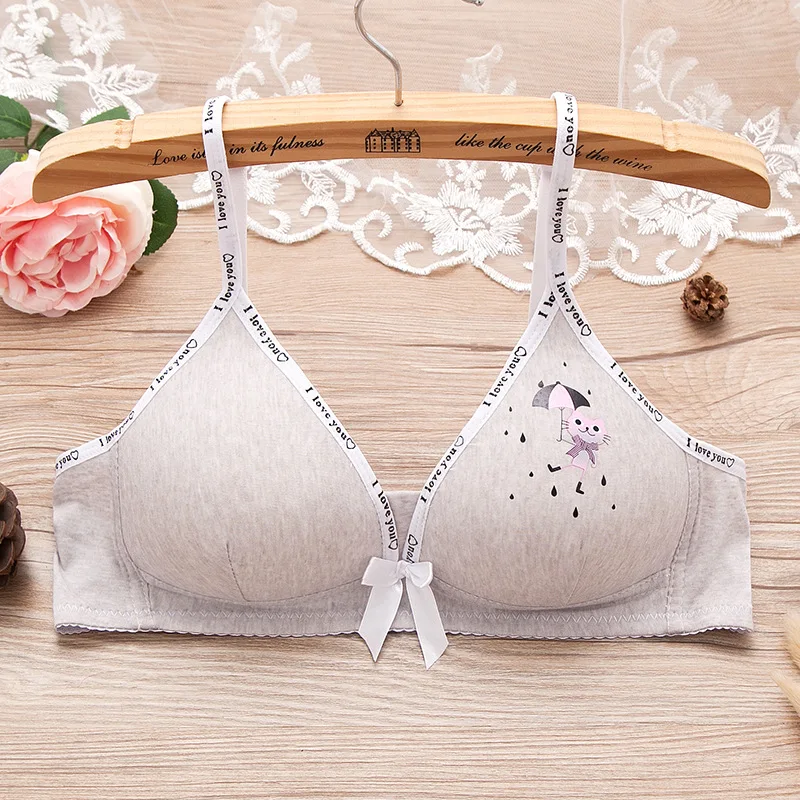 Хлопковый тонкий закрытый бюстгальтер без косточек с треугольной чашечкой |