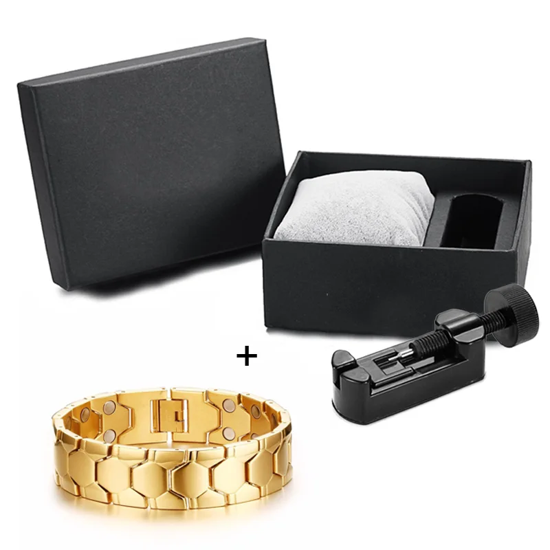 

WelMag Football Design Stainless Steel Double Row Magnetic Bracelets Bangles Men's luxury Bracelet for Arthritis Male Wrist Band