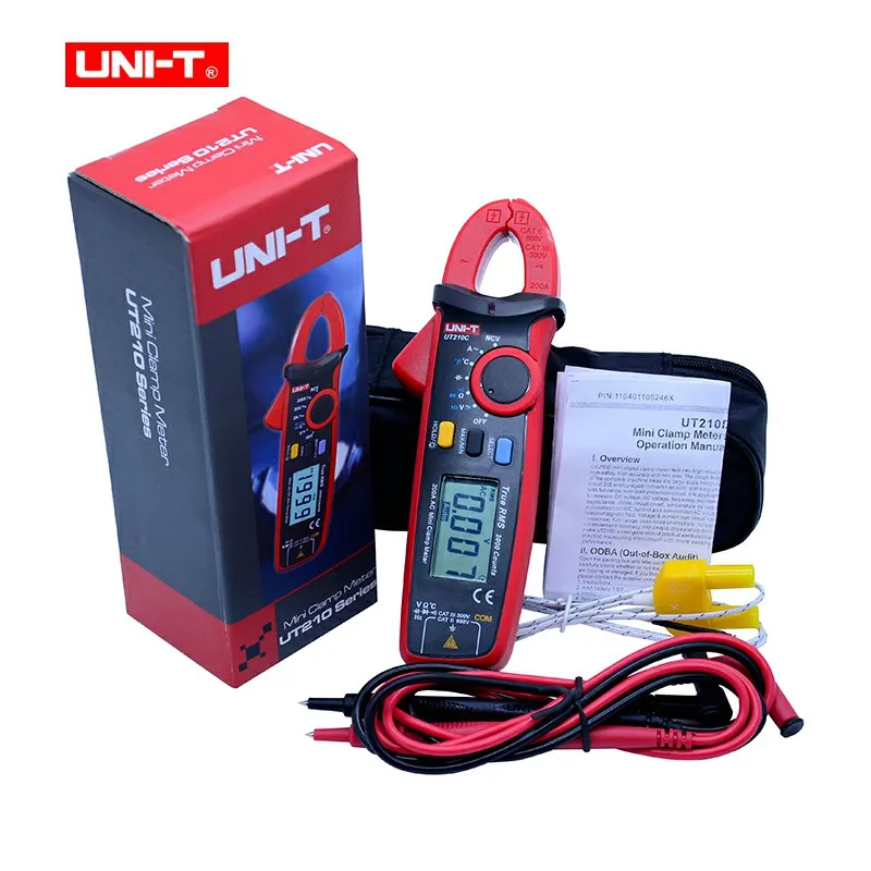 Цифровые клещи UT210C True RMS NCV ручной мультиметр с автоматическим диапазоном тестер