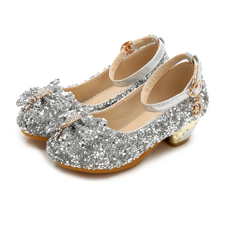 Туфли для девочек весна 2019 модные детские танцевальные туфли на высоком каблуке