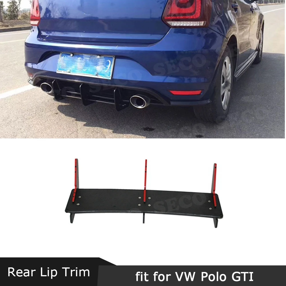 Задний диффузор для губ спойлер протектор VW Polo GTI 2015 2016 АБС пластик плавники