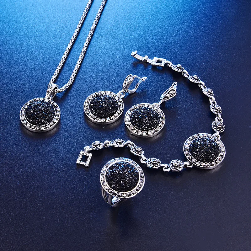 Женский ювелирный комплект из колье серёг кольца и браслета|set necklace|wedding jewelry setsset