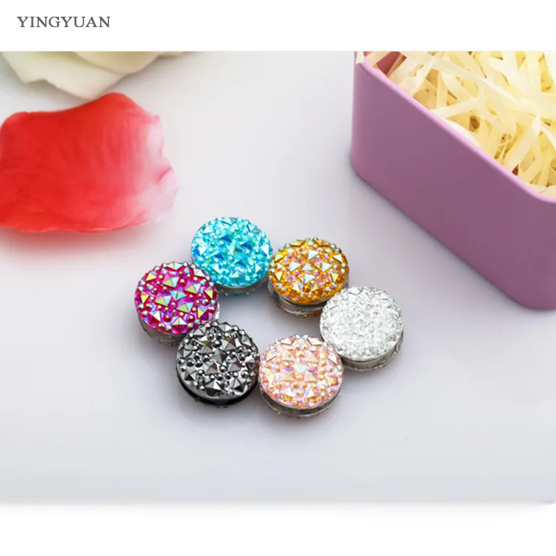 

XT16 12pcs/LO Round square flower resin Magnet Inlay rhinestones Elegant magnet brooch hijab accessories muslim pin scarf buckle