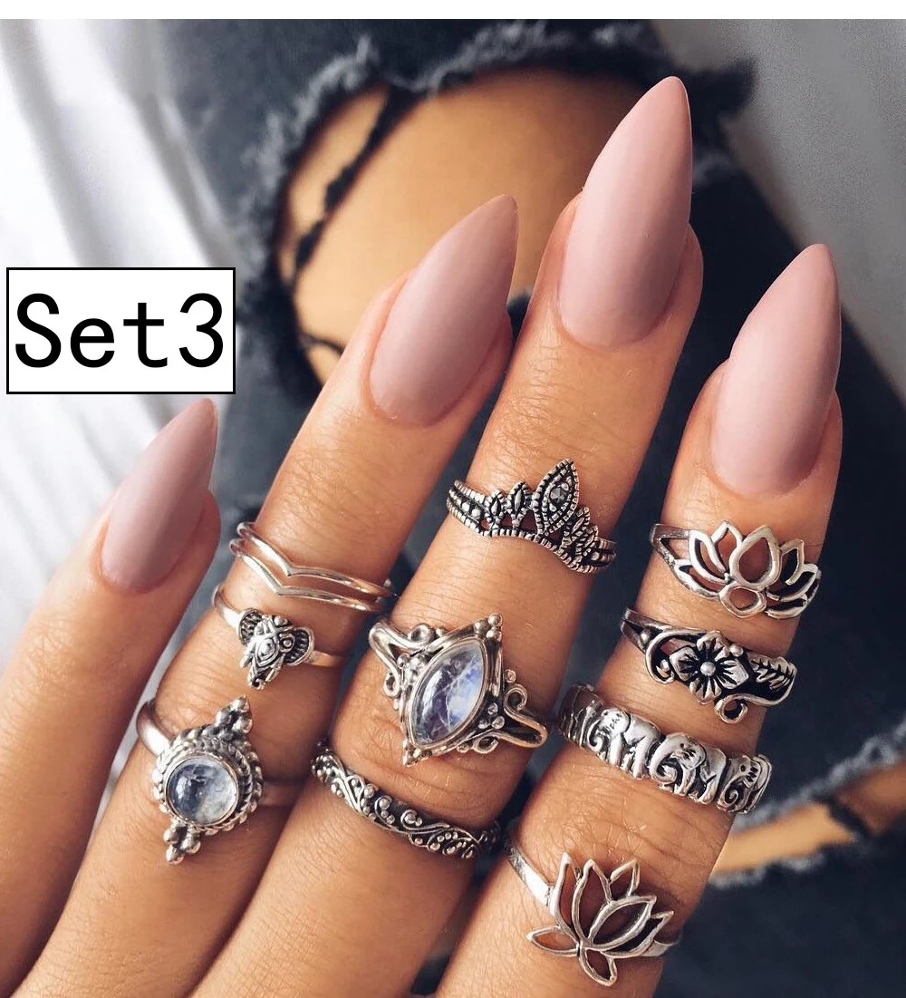 Set-3 Кольцо женское кольца розовое золото цвет женские обручальные кольца Анель Австрийские кристаллы ювелирные украшения женские - Цвет основного камня: Set-3
