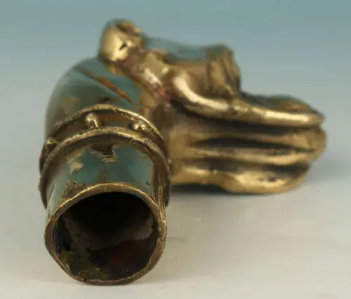 100% латунь чистая медь дедушка на удачу китайская старая ручная работа резная