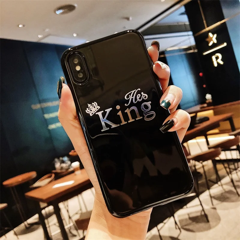 Чехол для телефона с изображением мультяшной короны, королевы, для iPhone XR, XS, MAX, 7, 8 Plus, мягкая задняя крышка для iPhone 6, 6s, силиконовый чехол для пары
