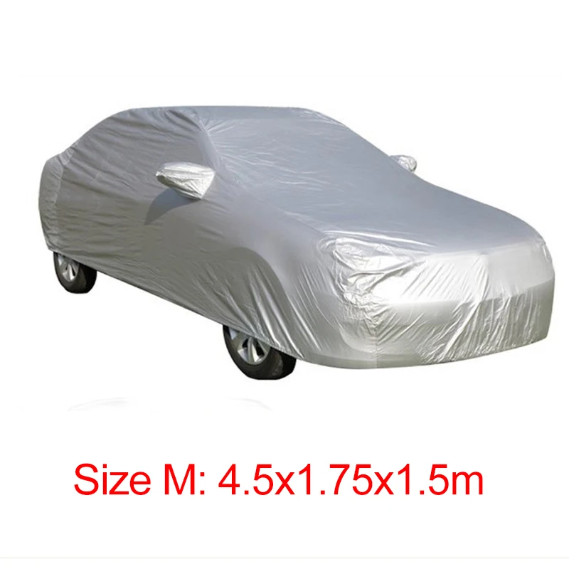 M(4.5x1.75x1.5m) Полное покрытие автомобиля крытое наружное солнцезащитное тепло Защита от солнца пылезащитный анти-УФ устойчивый к царапинам Для Седана автомобильные протекторы костюм м - Название цвета: M(4.5x1.75x1.5m)