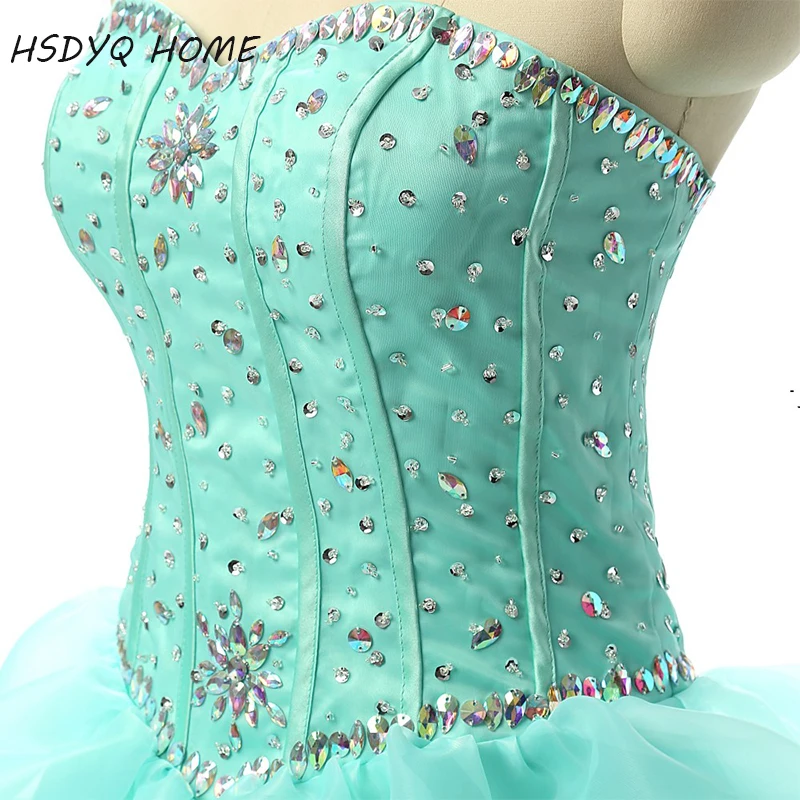 В наличии цвета зеленой мяты Бальные платья с украшением в виде кристаллов Милая