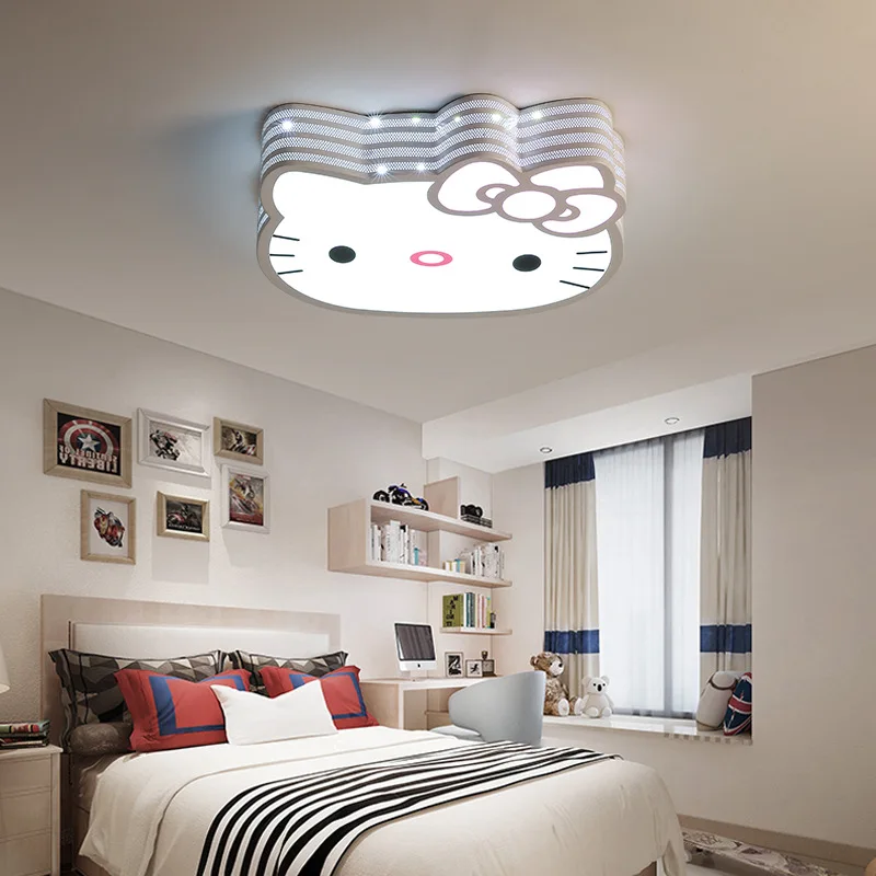 

Hellokitty Cat Children's Room Ceiling Lamp Pink Cartoon Bedroom Lamp Smart Lamp With Remote Control Lamp 30W Energy Saving