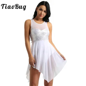 Юбка-пачка женская, с блестками, ассиметричная, сетчатая, для танцев, для взрослых, гимнастический купальник, костюмы для лирических танцев