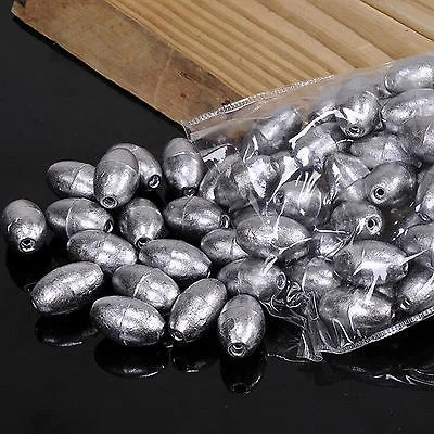 50pcs Olive Shape Sinkers Pure Lead Making Fishing Sinker Sports & Outdoors Supplies | Спорт и развлечения