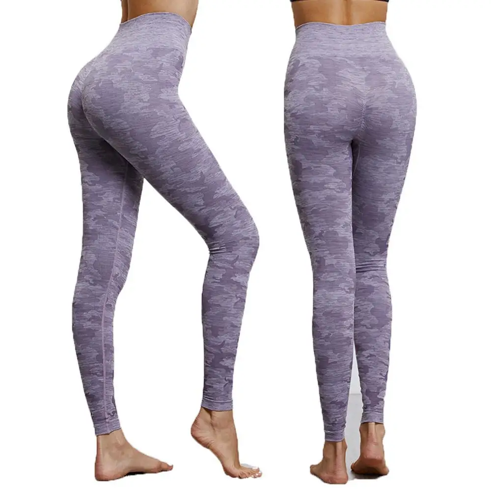 Camo Purple JGS бесшовные леггинсы с высокой талией, Леггинсы для йоги с эффектом пуш-ап, спортивные женские штаны для фитнеса, бега, йоги, энергетические бесшовные леггинсы - Цвет: Camo Purple