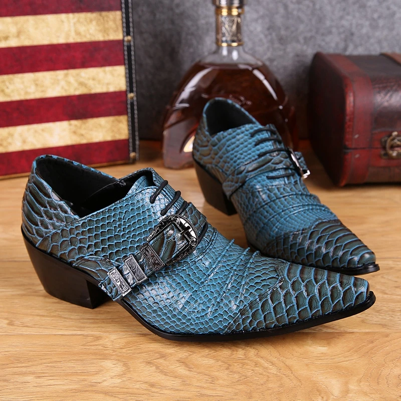 Мужские туфли из натуральной кожи с острым носком на шнуровке|Туфли| |