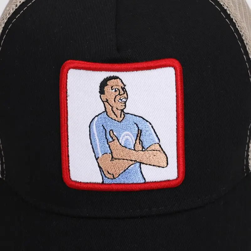 Unisex Anime Football Player Embroidery Patch Baseball Cap Funny Novelty Hip Hop Harajuku Mesh Back Sports Snapback Trucker Hat |