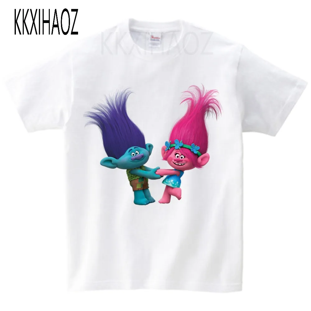 Новинка 2020 футболка с мультяшным принтом троллей для мальчиков и девочек