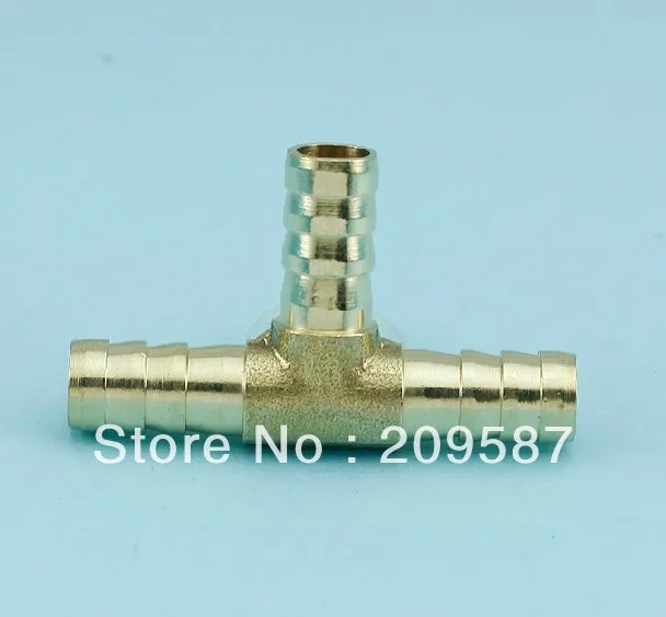 

2pcs 3 ways 8mm BSP Tee House Barbed Connection Pipe Brass Coupler Adapter