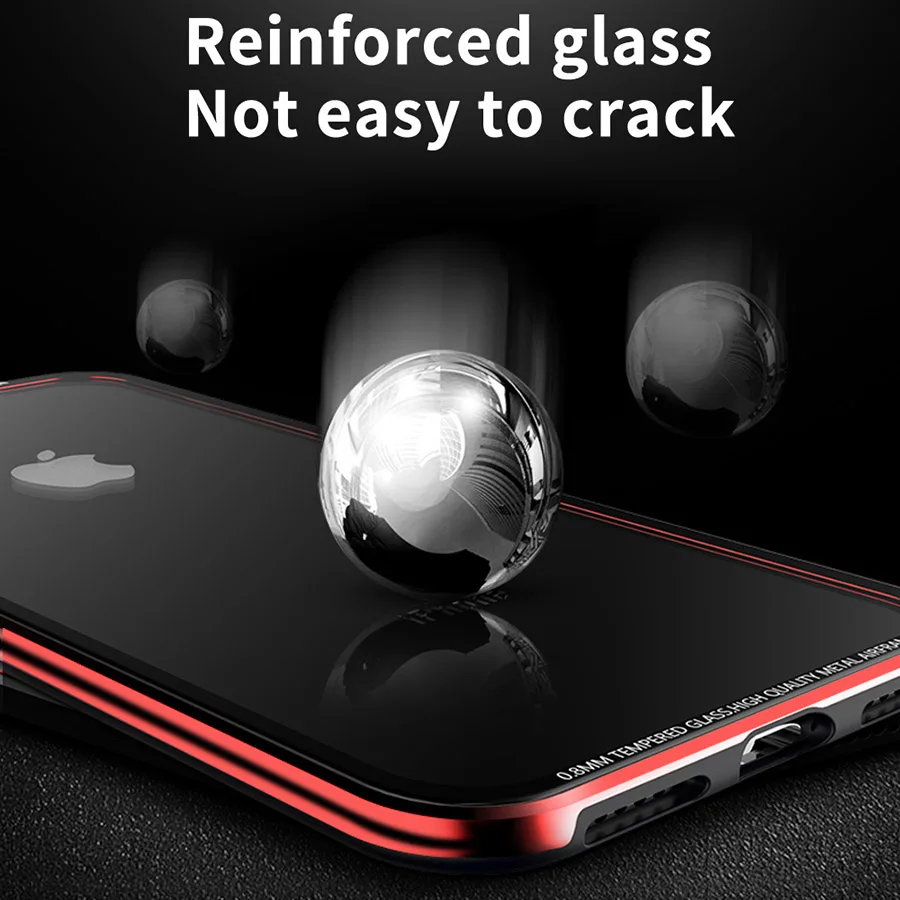 R-just металлический бампер из ТПУ с защитой от царапин для iPhone 8 стеклянная задняя