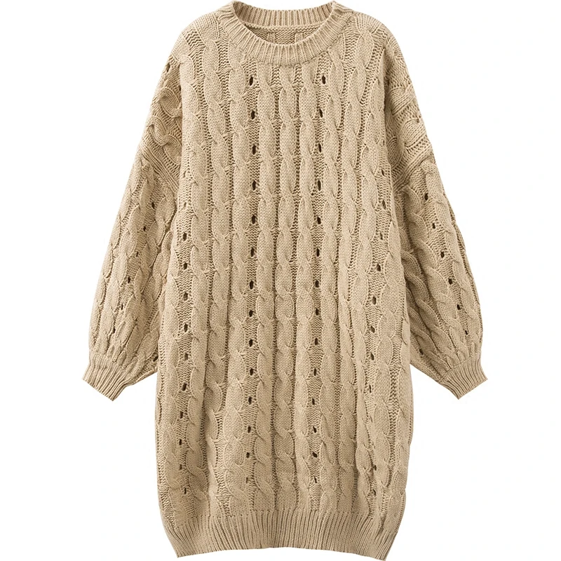 Корейский стиль Для женщин Платья-свитеры одноцветное Цвет хлопок дикий