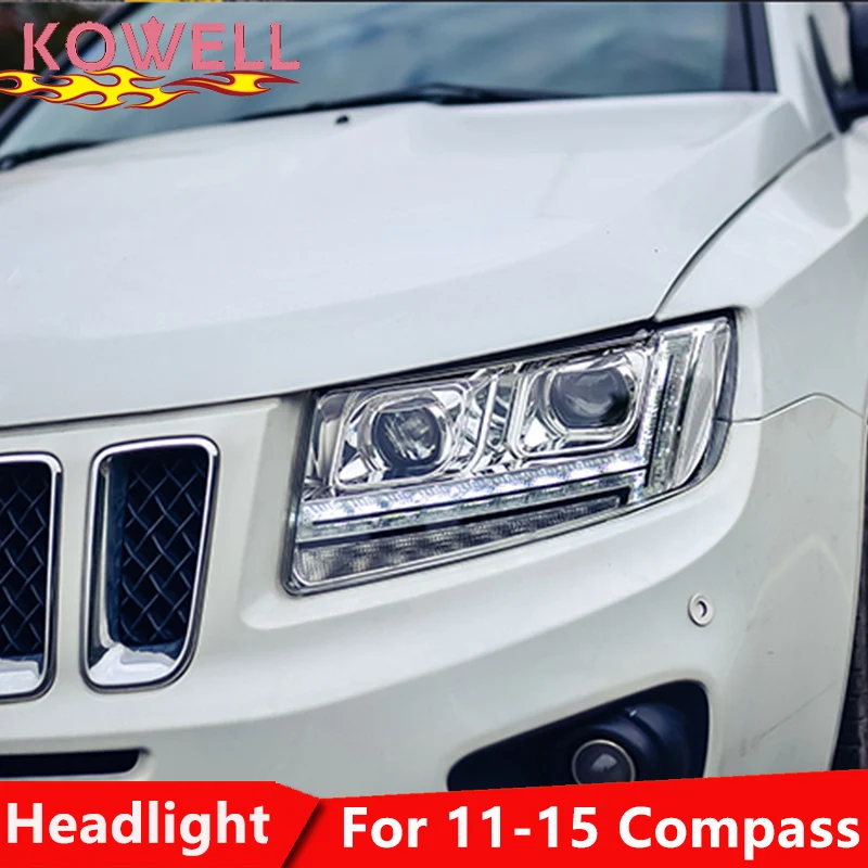 KOWELL стайлинга автомобилей для JEEP Compass 2011 2015 светодиодный фар джипа Гранд Чероки