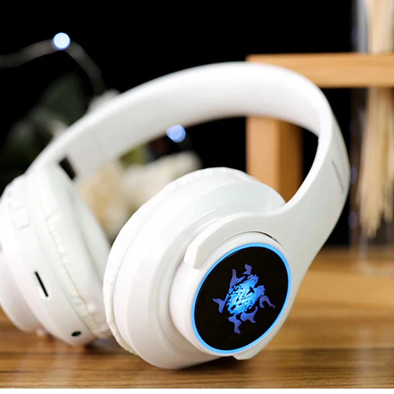 Наушники bluetooth 4,1, Беспроводные Hi-Fi семицветные, светодиодный, над ухом, гарнитура, водонепроницаемые, с микрофоном, наушники, гарнитура auricolari