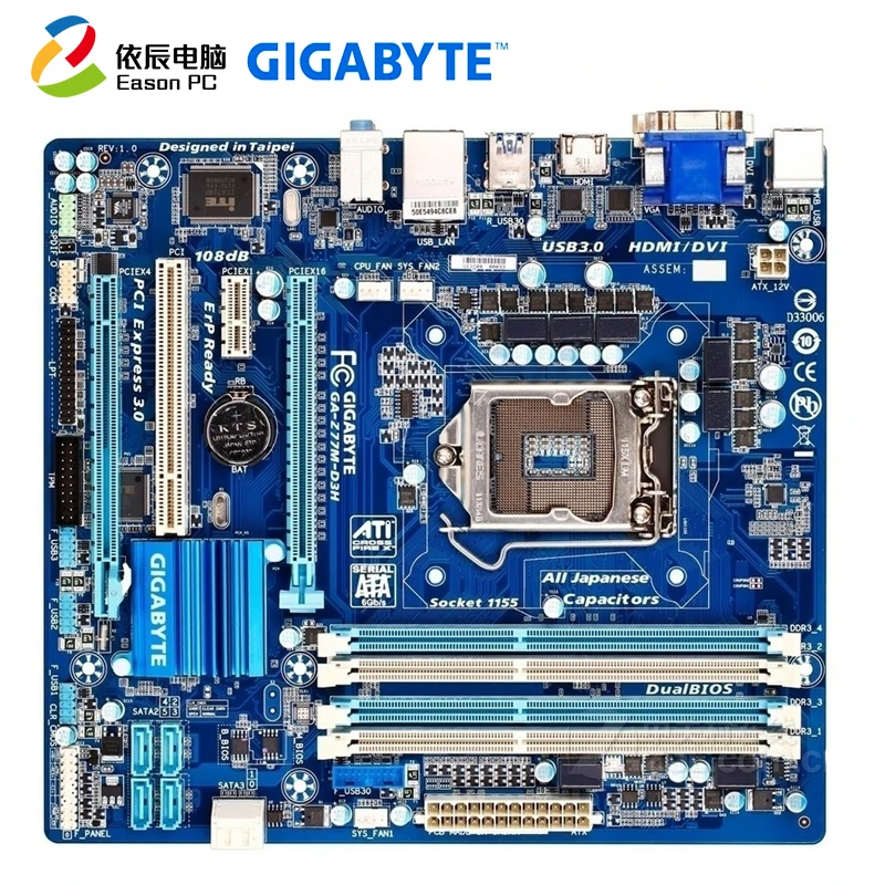 Материнская плата GIGABYTE GA-Z77M-D3H для настольного компьютера LGA1155 DDR3 Micro-ATX