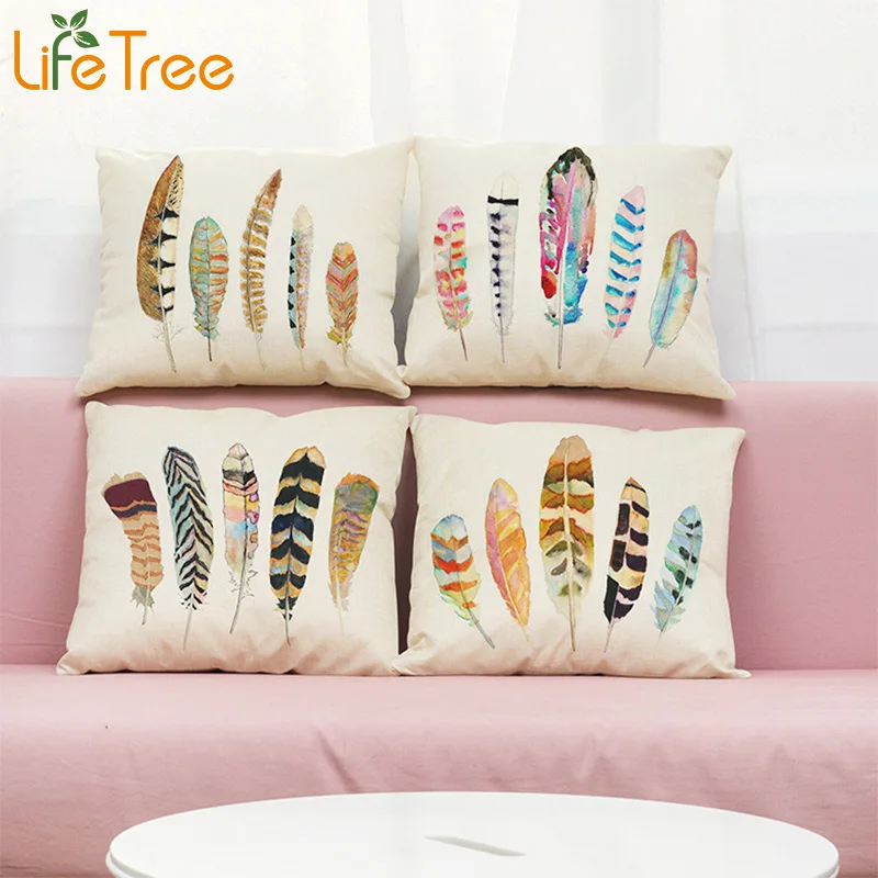 Наволочка для дивана LifeTree наволочка с принтом перьев домашнего декора подушка