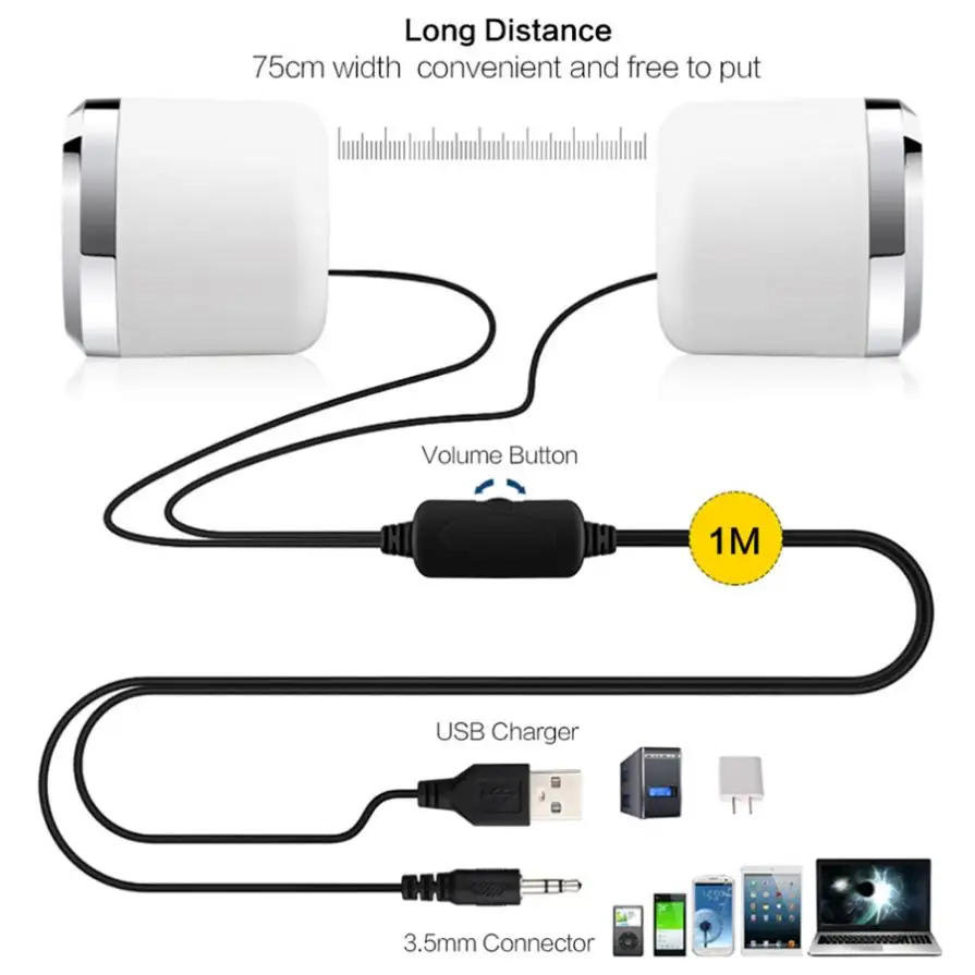 Bonks DX12 Мини Портативный USB2.0 сабвуфер маленький динамик с 3,5 мм аудио разъем и USB разъем питания для настольного ПК ноутбука MP3 телефона