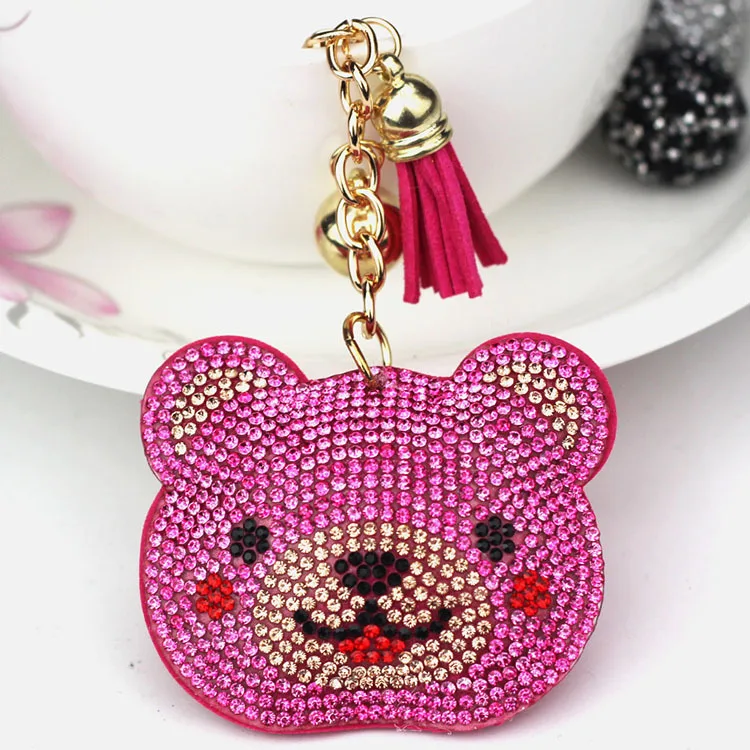 2018 брелок с милой головой медведя женский для ключей девушкой мозаика из Рейн