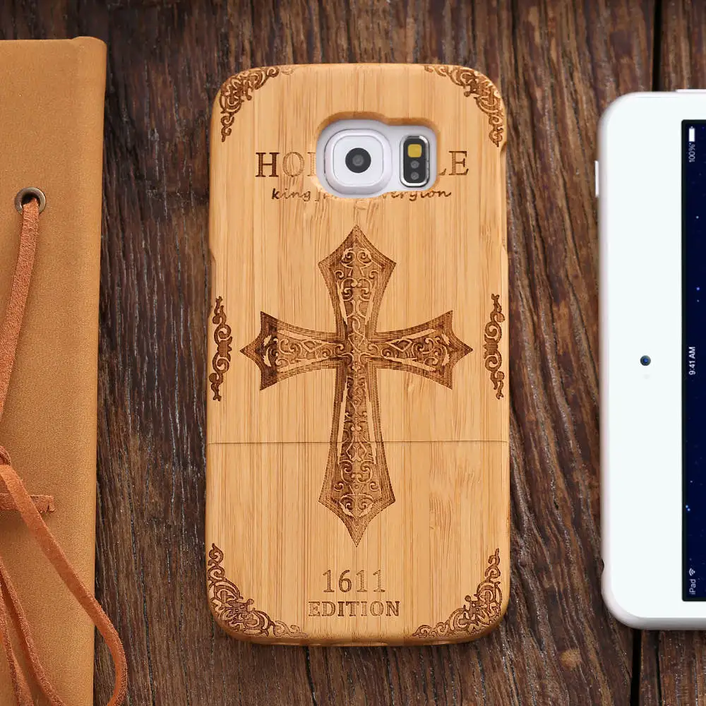 KISSCASE для Samsung S6 Edge винтажная натуральная древесина бамбук Гибридный Потяните