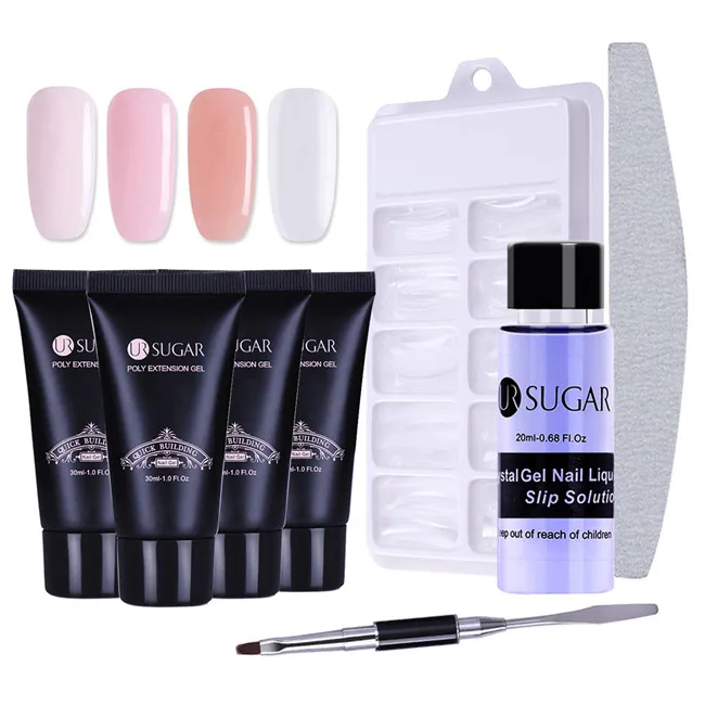Set 2 UR SUGAR 30 г поли гель для ногтей строительный УФ-гель лак для ногтей Удлинительный УФ-гель светодиодный лепки жесткий маникюрный лак нужна лампа - Цвет: Set 2