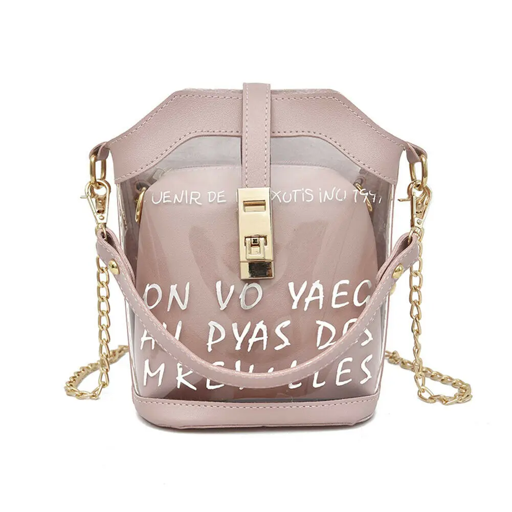 Модная женская сумка через плечо из ПВХ прозрачная Водонепроницаемая дорожная